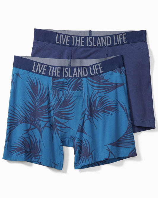 Cotton-Modal Boxer Briefs - 2-Pack Blue Print | Tommy Bahama Exclusive - Cotton-Modal Boxer Briefs - 2-Pack