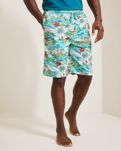 Woven Tropical Print Pajama Shorts Big Sky Blue | Tommy Bahama Best Seller - Woven Tropical Print Pajama Shorts