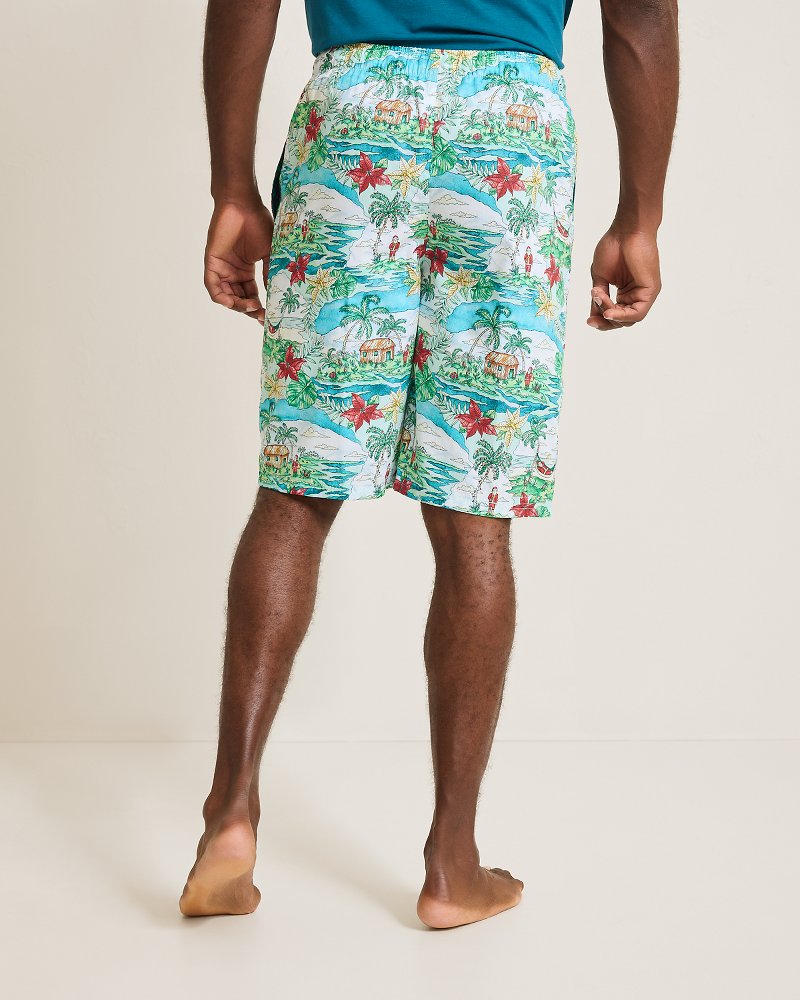 Big & Tall Woven Tropical Print Pajama Shorts Big Sky Blue | Tommy Bahama Value - Big & Tall Woven Tropical Print Pajama Shorts