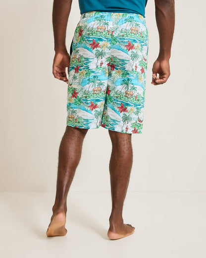 Big & Tall Woven Tropical Print Pajama Shorts Big Sky Blue | Tommy Bahama Value - Big & Tall Woven Tropical Print Pajama Shorts