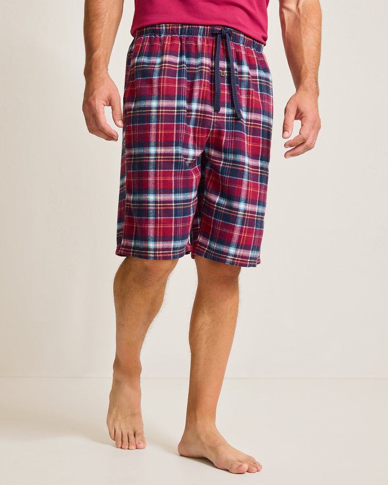 Flannel Plaid Pajama Shorts Beet Red | Tommy Bahama Sale - Flannel Plaid Pajama Shorts