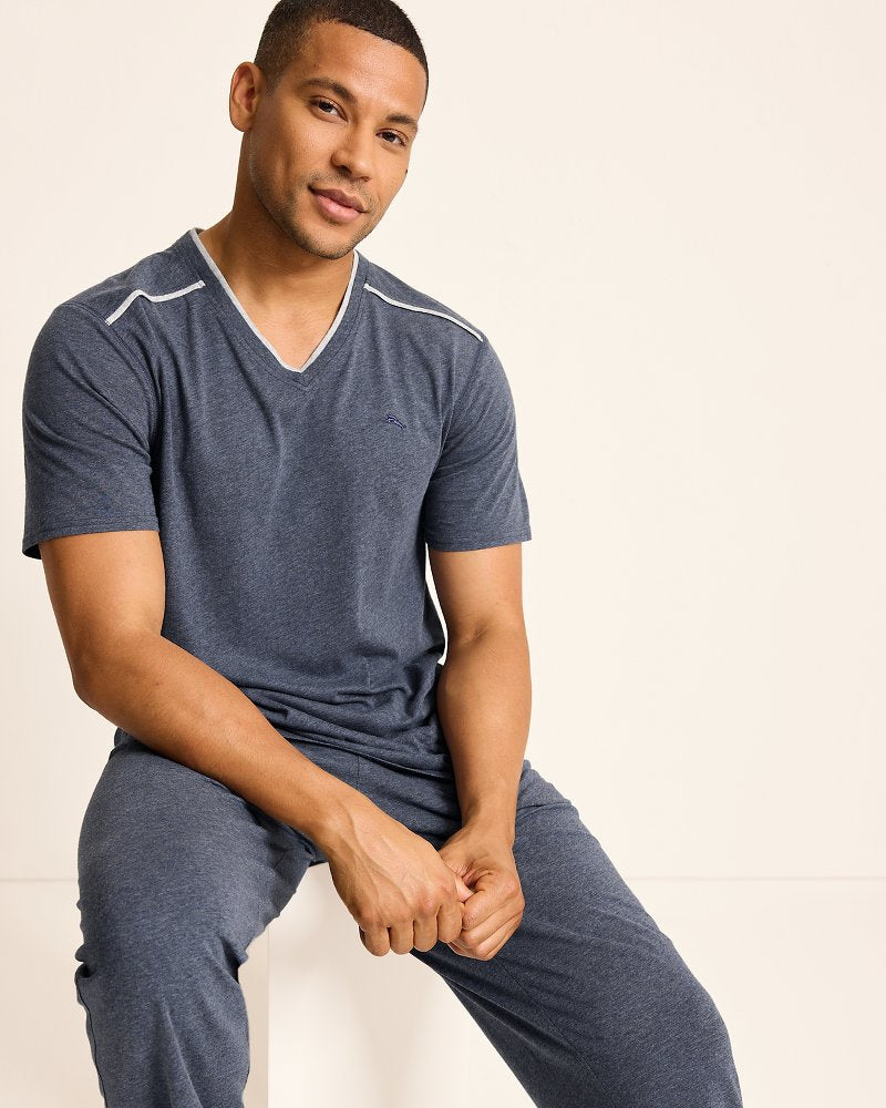 Big & Tall Jersey Short-Sleeve V-Neck T-Shirt Heathered Blue | Tommy Bahama Smart Buy - Big & Tall Jersey Short-Sleeve V-Neck T-Shirt