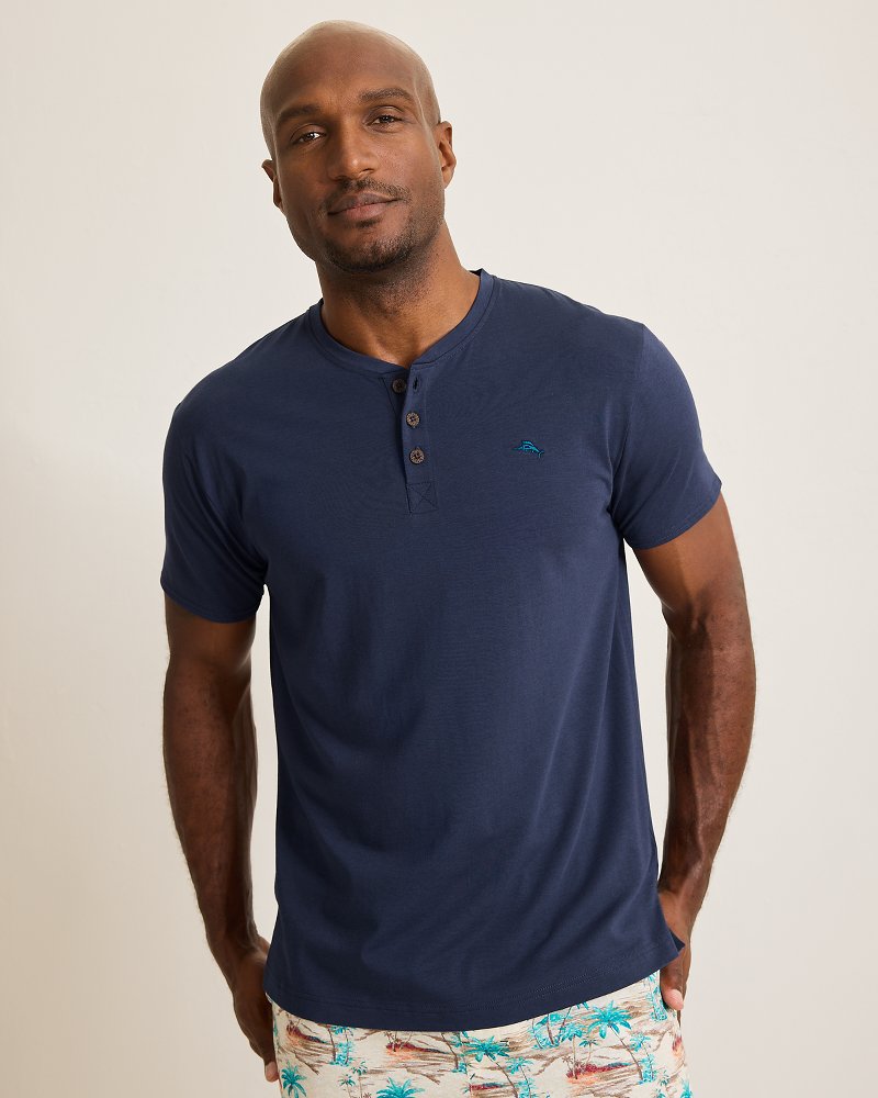Big & Tall Jersey Short-Sleeve Henley Peacoat Navy | Tommy Bahama Customer Favorite - Big & Tall Jersey Short-Sleeve Henley