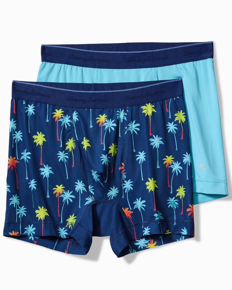 Aloha Print Tech Boxer Briefs - 2-Pack Island Navy | Tommy Bahama Signature - Aloha Print Tech Boxer Briefs - 2-Pack