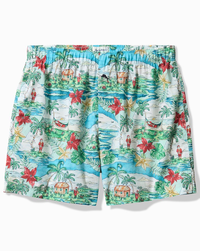Big & Tall Woven Tropical Print Boxers Big Sky Blue | Tommy Bahama Popular - Big & Tall Woven Tropical Print Boxers