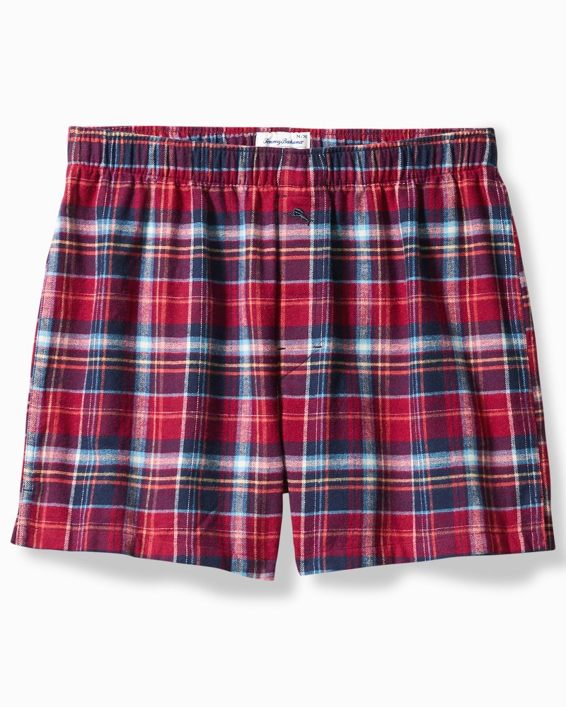Flannel Plaid Boxers Beet Red | Tommy Bahama Top Pick - Flannel Plaid Boxers