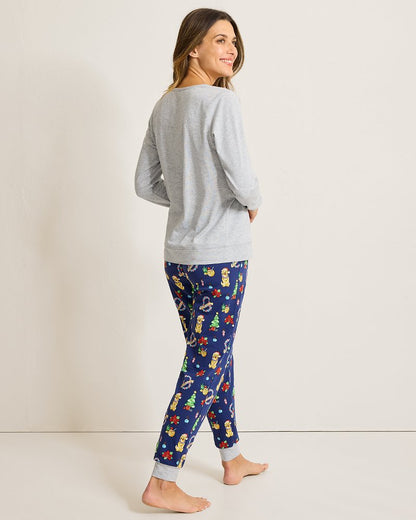 Holiday Dog Long Sleeve & Pants Family Pajama Set Island Navy | Tommy Bahama Discount - Holiday Dog Long Sleeve & Pants Family Pajama Set