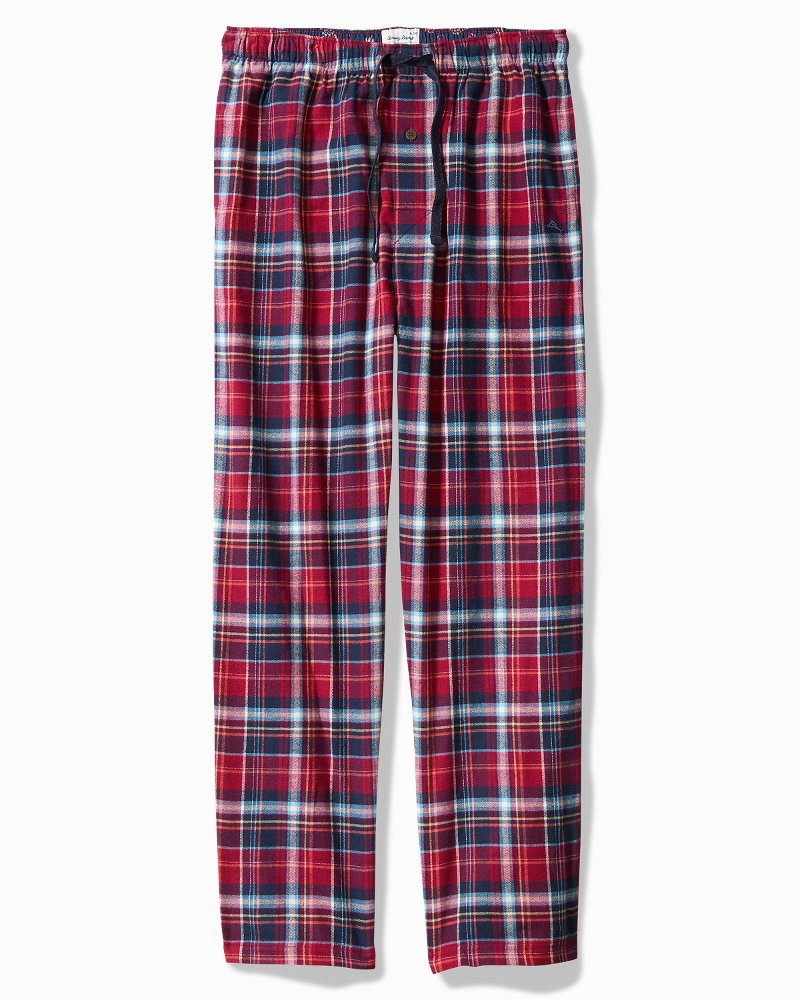 Big & Tall Flannel Plaid Pajama Pants Beet Red | Tommy Bahama Quality - Big & Tall Flannel Plaid Pajama Pants