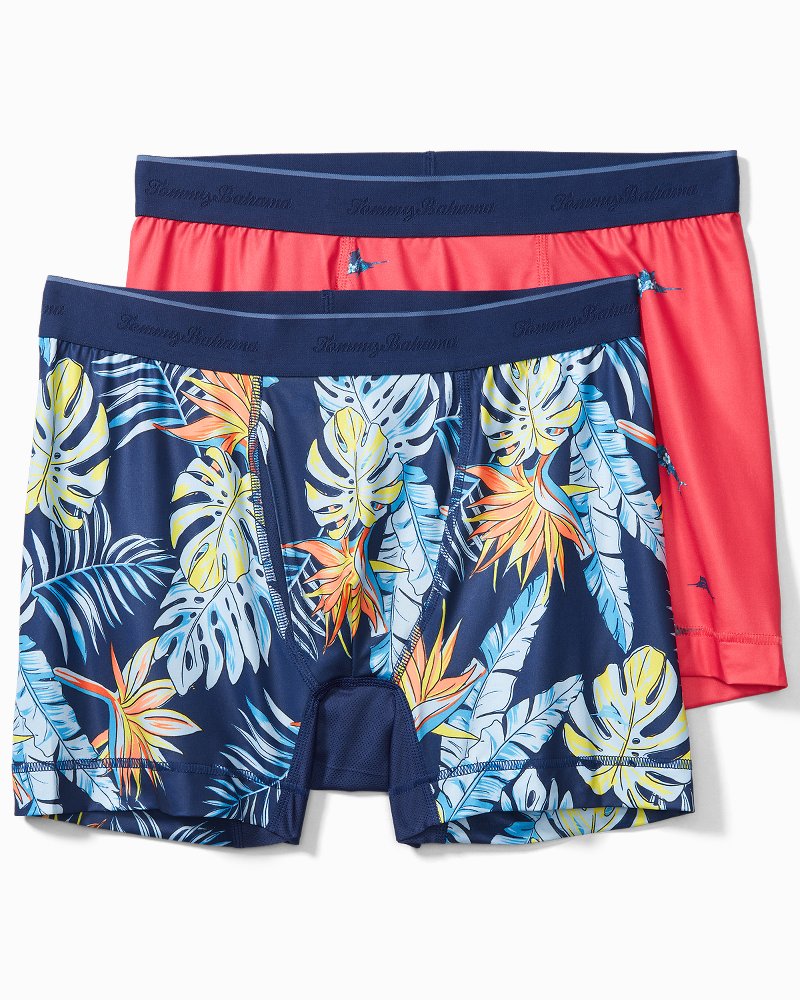 Mesh Tech Print Boxer Briefs — 2-Pack Coral Novelty | Tommy Bahama Premium - Mesh Tech Print Boxer Briefs — 2-Pack