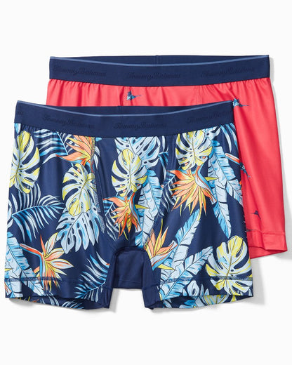 Mesh Tech Print Boxer Briefs — 2-Pack Coral Novelty | Tommy Bahama Premium - Mesh Tech Print Boxer Briefs — 2-Pack