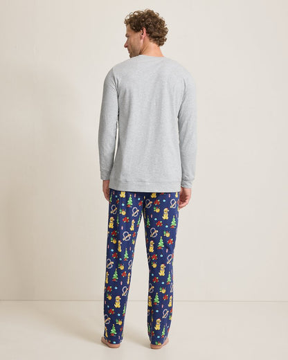 Big & Tall Holiday Dog Long Sleeve & Pants Pajama Set Island Navy | Tommy Bahama Exclusive - Big & Tall Holiday Dog Long Sleeve & Pants Pajama Set