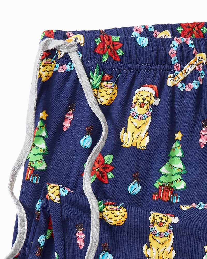Big & Tall Holiday Dog Long Sleeve & Pants Pajama Set Island Navy | Tommy Bahama Exclusive - Big & Tall Holiday Dog Long Sleeve & Pants Pajama Set