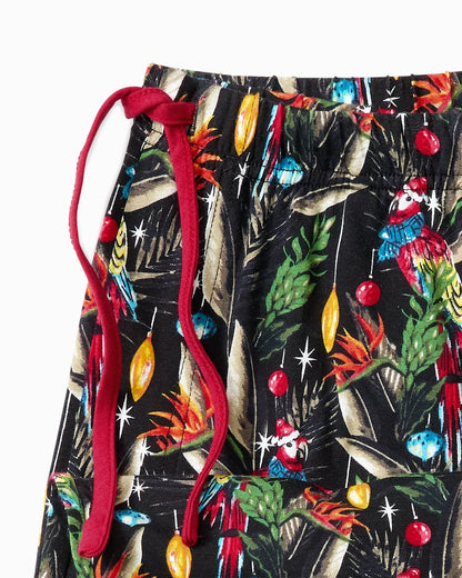 Holiday Parrot Henley & Pants Pajama Set Poinsettia Red | Tommy Bahama Recommended - Holiday Parrot Henley & Pants Pajama Set