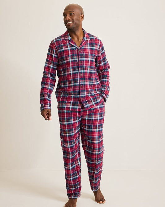 Flannel Long Sleeve & Pants Pajama Set Beet Red | Tommy Bahama Deals - Flannel Long Sleeve & Pants Pajama Set