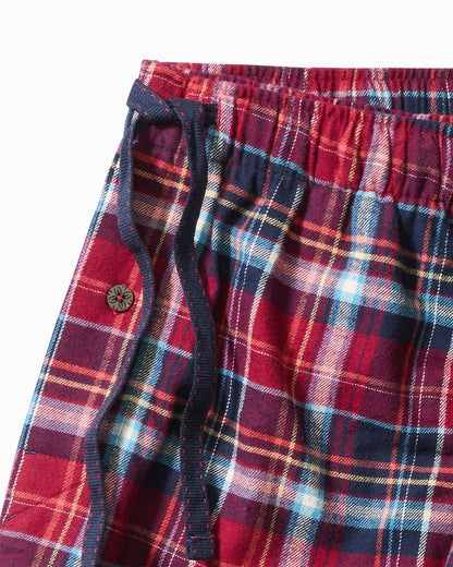 Flannel Long Sleeve & Pants Pajama Set Beet Red | Tommy Bahama Deals - Flannel Long Sleeve & Pants Pajama Set