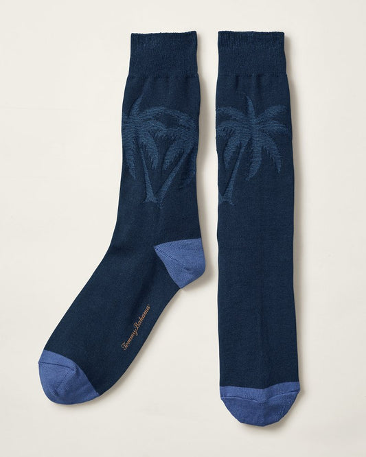 Reflection Texture Palm Socks Navy | Tommy Bahama Featured - Reflection Texture Palm Socks