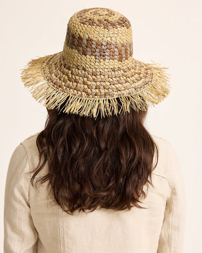 Waverly Frayed Edge Raffia Sun Hat Brown | Tommy Bahama Trusted - Waverly Frayed Edge Raffia Sun Hat
