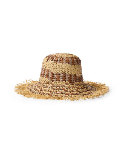 Waverly Frayed Edge Raffia Sun Hat Brown | Tommy Bahama Trusted - Waverly Frayed Edge Raffia Sun Hat