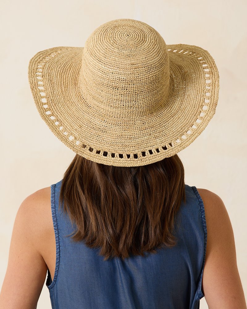 Isla Crochet Raffia Sun Hat Natural | Tommy Bahama Quality - Isla Crochet Raffia Sun Hat