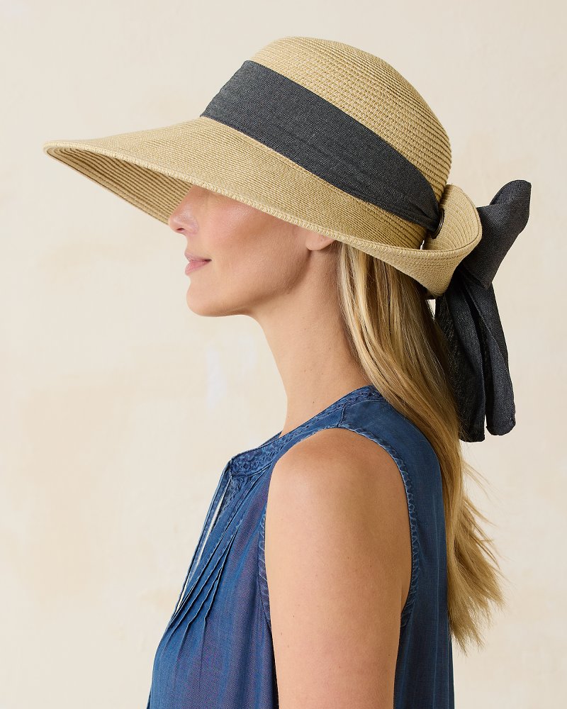 Ultra-Braid Bow Sun Hat Charcoal | Tommy Bahama Deals - Ultra-Braid Bow Sun Hat