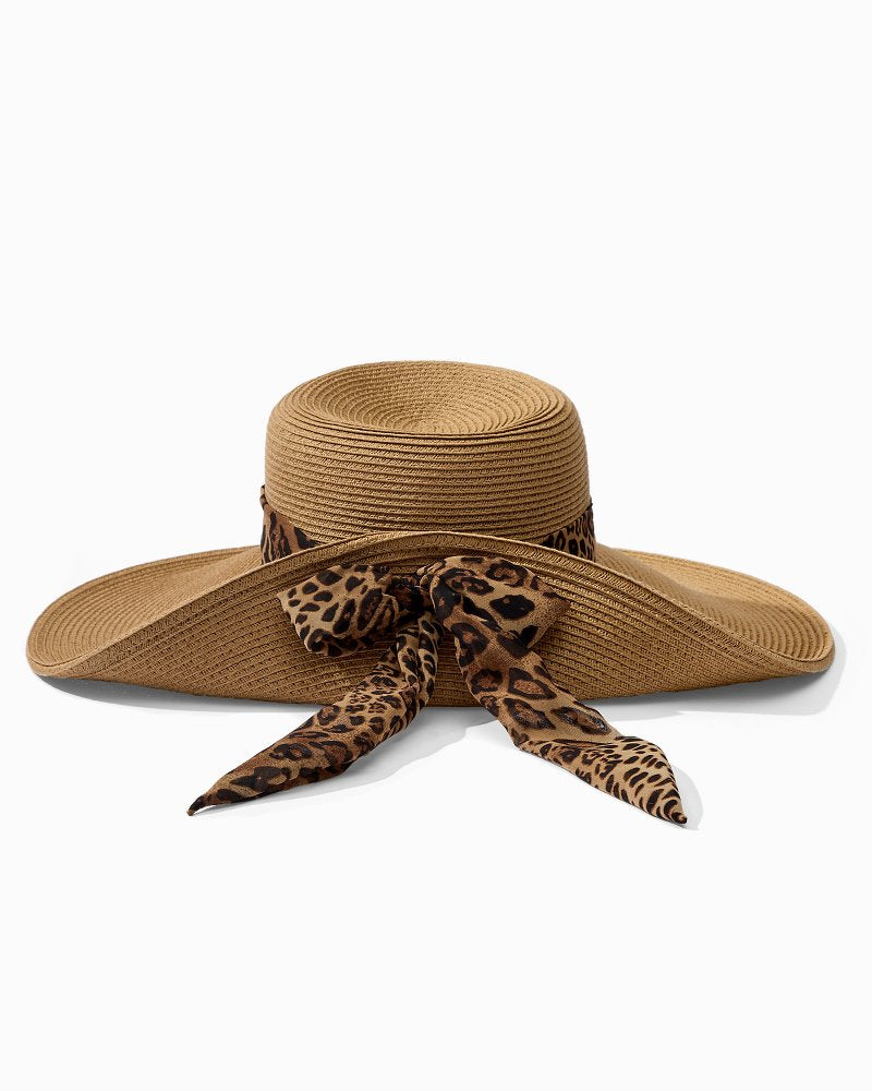Ultra-Braid Fold Back Bow Hat Leopard | Tommy Bahama Trending - Ultra-Braid Fold Back Bow Hat