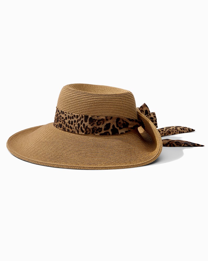 Ultra-Braid Fold Back Bow Hat Leopard | Tommy Bahama Trending - Ultra-Braid Fold Back Bow Hat