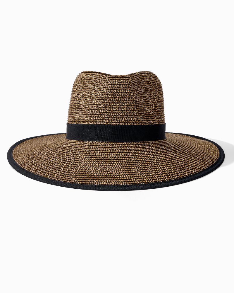 Pinched-Crown Face Saver Hat Natural/Black | Tommy Bahama Quality - Pinched-Crown Face Saver Hat