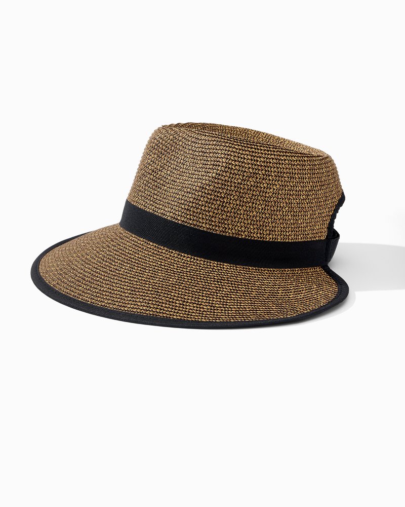 Pinched-Crown Face Saver Hat Natural/Black | Tommy Bahama Quality - Pinched-Crown Face Saver Hat