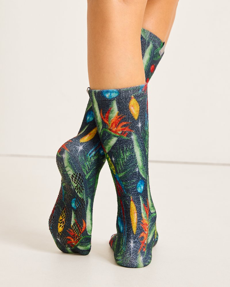 Island Soft® Holiday Parrot Socks Black | Tommy Bahama Trusted - Island Soft® Holiday Parrot Socks