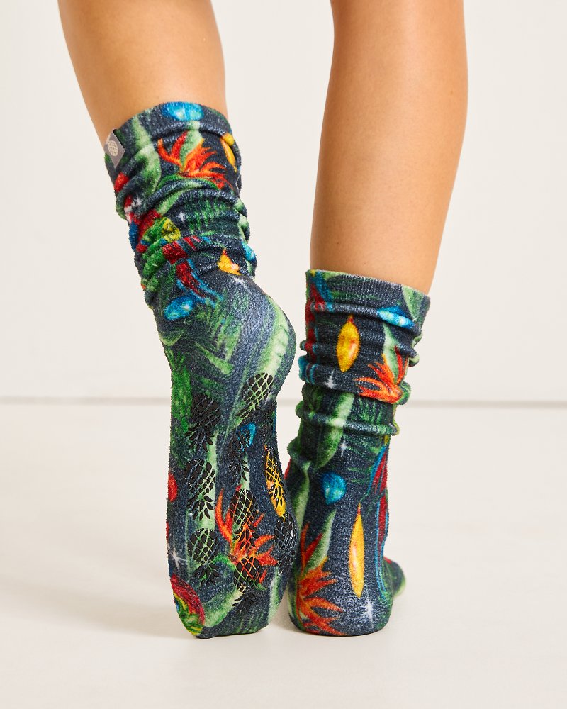Island Soft® Holiday Parrot Socks Black | Tommy Bahama Trusted - Island Soft® Holiday Parrot Socks