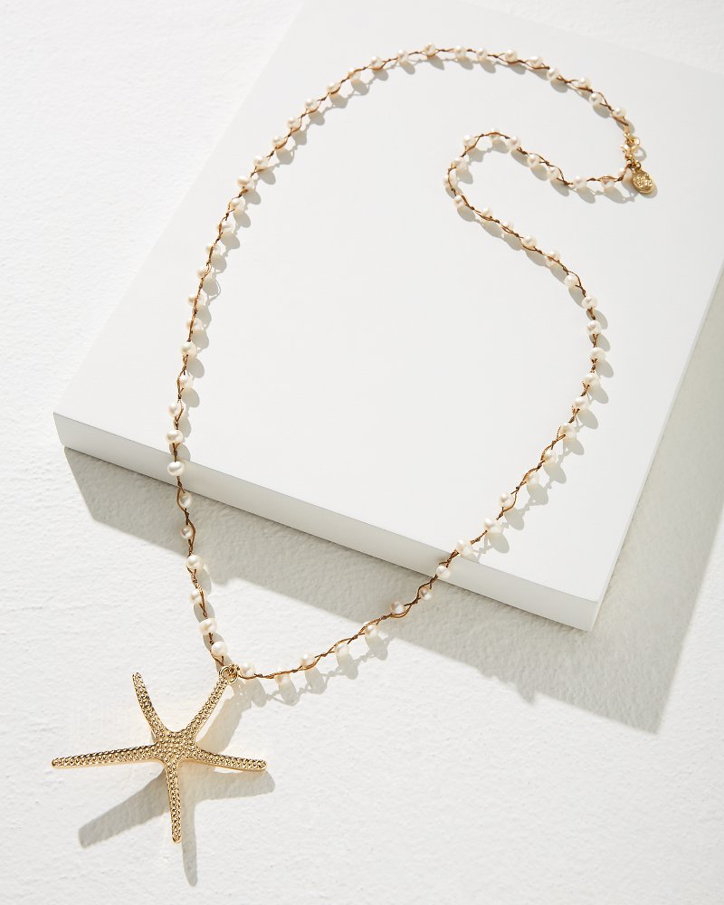 Island Essence Starfish Pendant Necklace Gold | Tommy Bahama Trusted - Island Essence Starfish Pendant Necklace