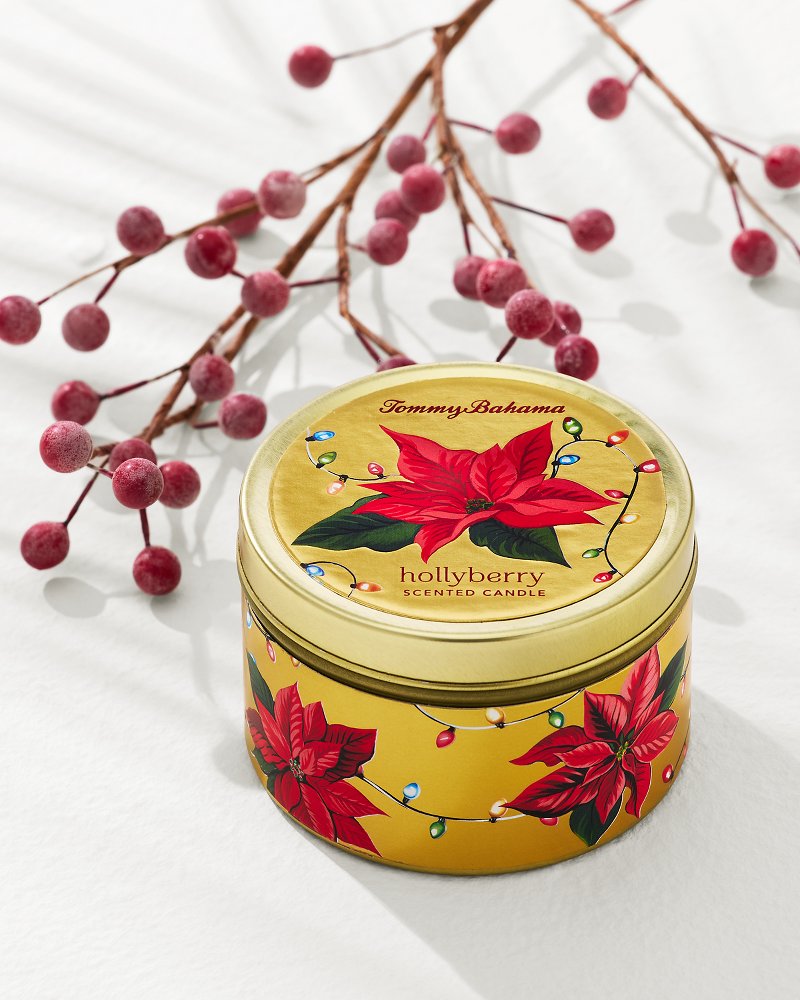 Hollyberry 6-oz. Travel Candle Tin Multicolor | Tommy Bahama Trusted - Hollyberry 6-oz. Travel Candle Tin