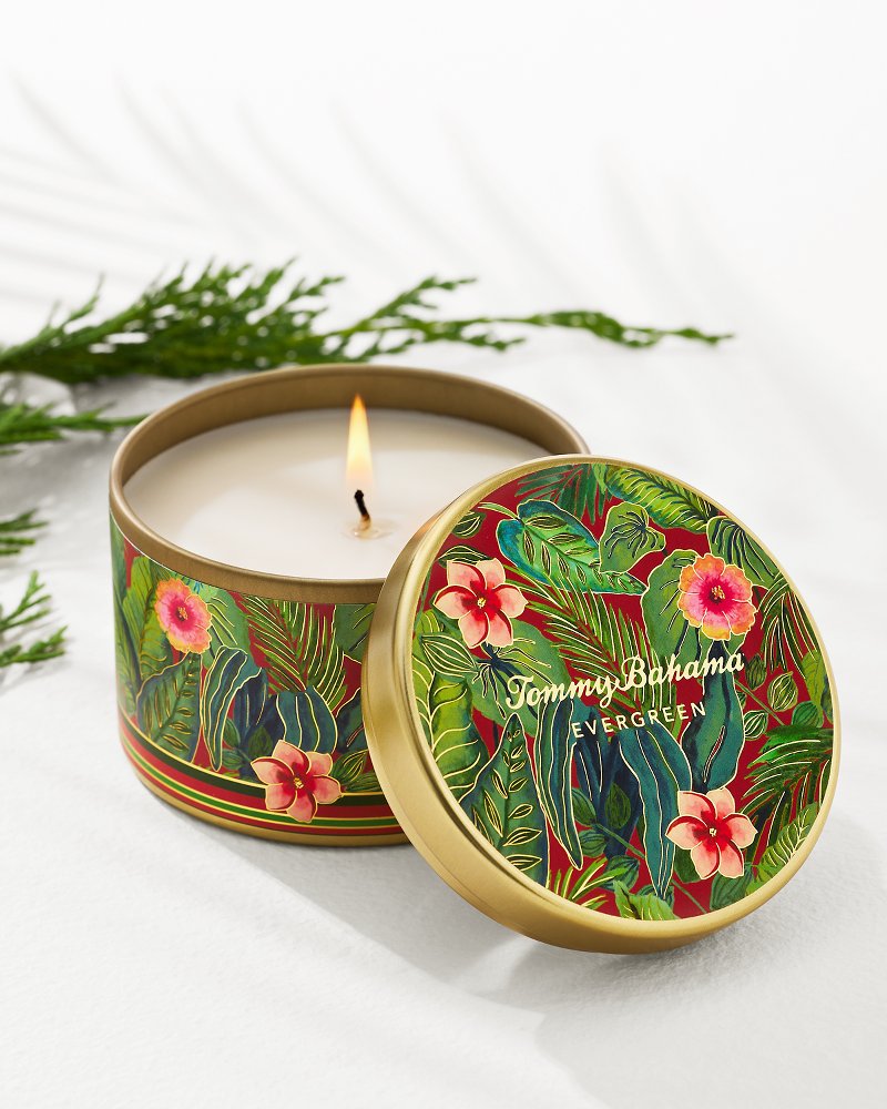 Evergreen 7.1-oz Travel Candle Tin Evergreen | Tommy Bahama New - Evergreen 7.1-oz Travel Candle Tin