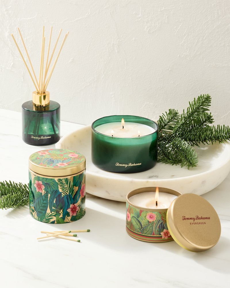 Evergreen 7.1-oz Travel Candle Tin Evergreen | Tommy Bahama New - Evergreen 7.1-oz Travel Candle Tin