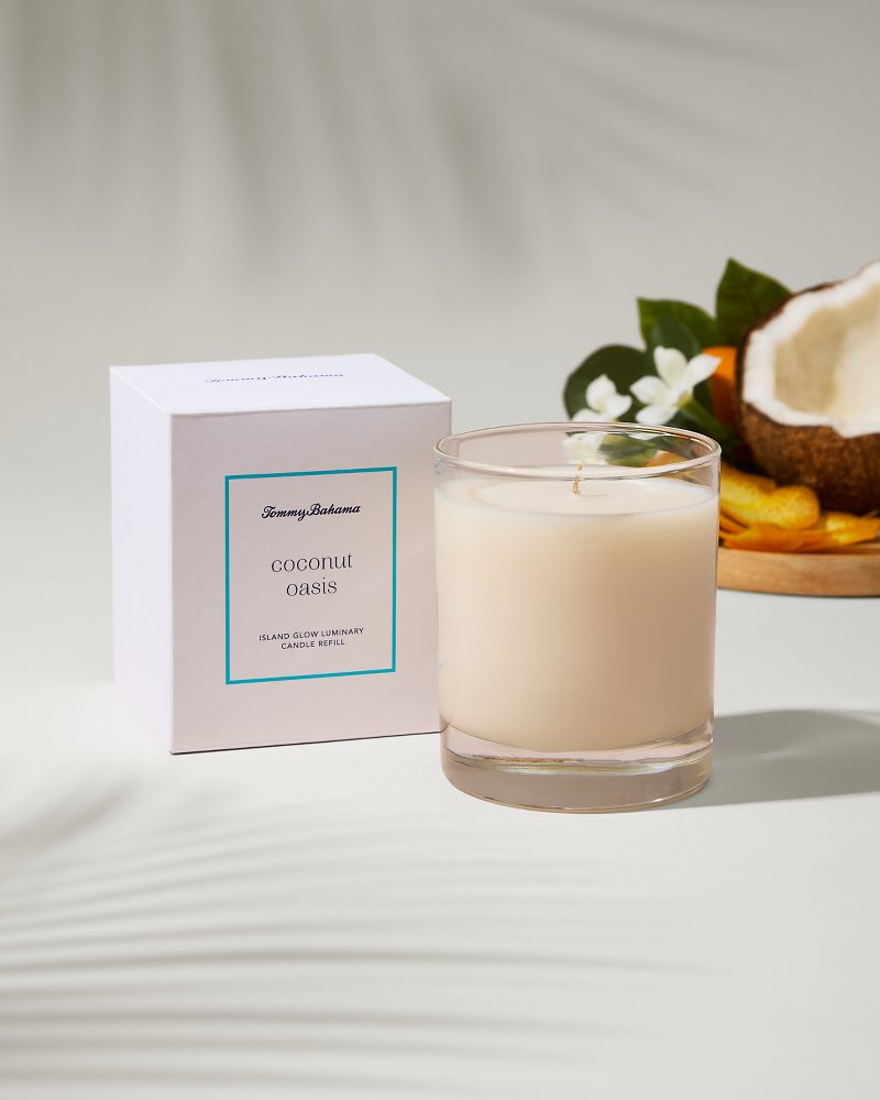 Island Glow Luminary Candle Refill - Coconut Oasis Coconut Oasis | Tommy Bahama New - Island Glow Luminary Candle Refill - Coconut Oasis