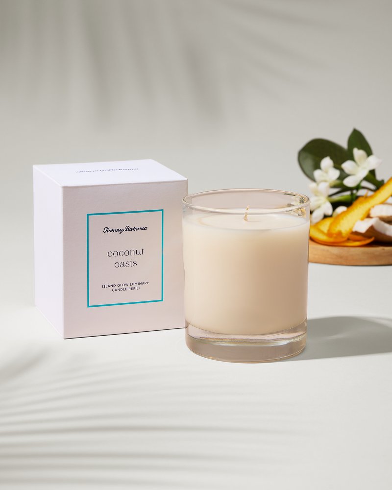 Island Glow Luminary Candle Refill - Coconut Oasis Coconut Oasis | Tommy Bahama New - Island Glow Luminary Candle Refill - Coconut Oasis