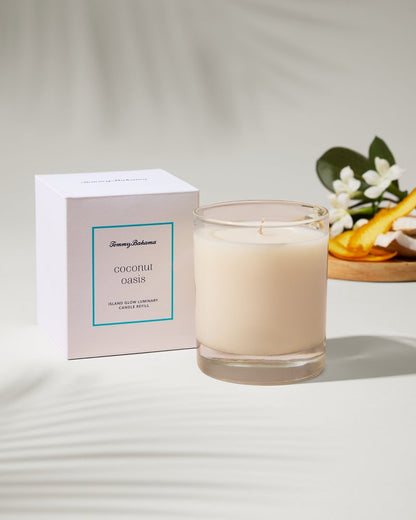 Island Glow Luminary Candle Refill - Coconut Oasis Coconut Oasis | Tommy Bahama New - Island Glow Luminary Candle Refill - Coconut Oasis