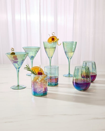 Luster Martini Glasses — Set of 2 Light Blue | Tommy Bahama Customer Favorite - Luster Martini Glasses — Set of 2