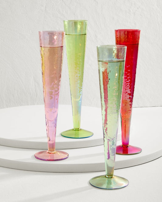 Luster Champagne Glasses — Set of 4 Multicolor | Tommy Bahama Everyday - Luster Champagne Glasses — Set of 4