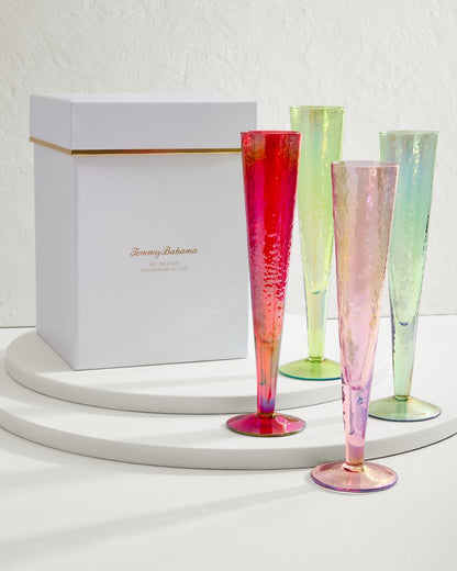 Luster Champagne Glasses — Set of 4 Multicolor | Tommy Bahama Everyday - Luster Champagne Glasses — Set of 4