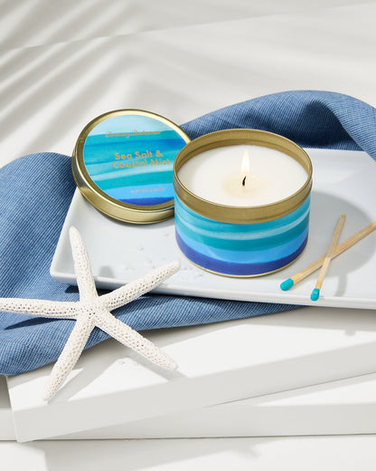 Sea Salt and Coastal Mist 6-oz. Tin Candle Multicolor | Tommy Bahama Premium - Sea Salt and Coastal Mist 6-oz. Tin Candle