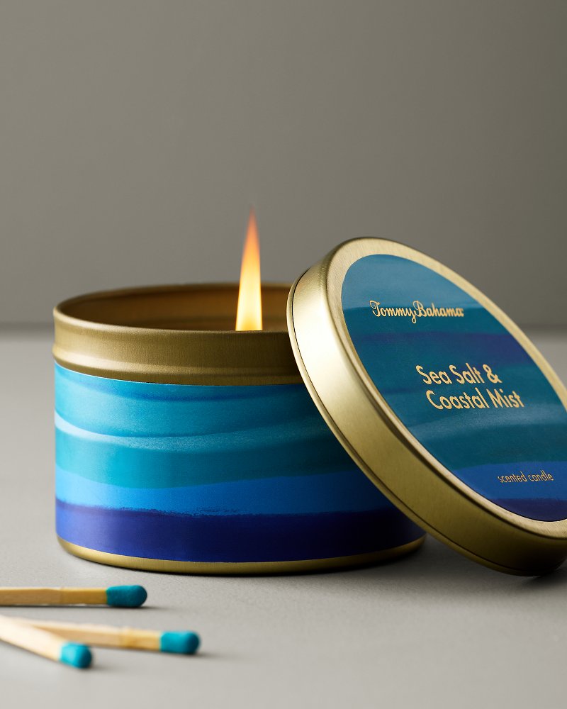 Sea Salt and Coastal Mist 6-oz. Tin Candle Multicolor | Tommy Bahama Premium - Sea Salt and Coastal Mist 6-oz. Tin Candle