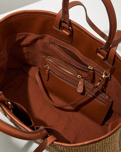 Raffia & Leather Pineapple Tote Tan | Tommy Bahama Best Seller - Raffia & Leather Pineapple Tote