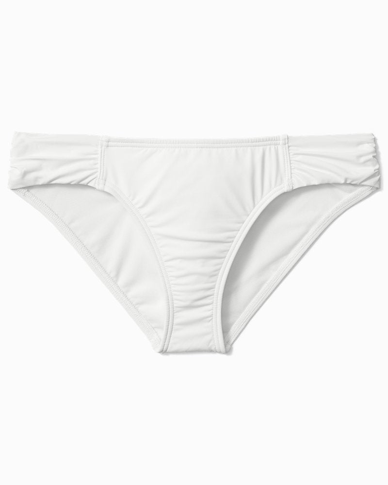 Pearl Shirred Hipster Bikini Bottoms White | Tommy Bahama Premium - Pearl Shirred Hipster Bikini Bottoms