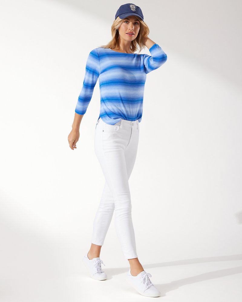Ella Twill High-Rise Ankle Jeans White | Tommy Bahama Signature - Ella Twill High-Rise Ankle Jeans