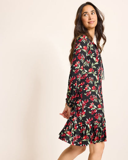 Jersey Long-Sleeve Short Sleep Dress Black Cherry | Tommy Bahama Best Price - Jersey Long-Sleeve Short Sleep Dress