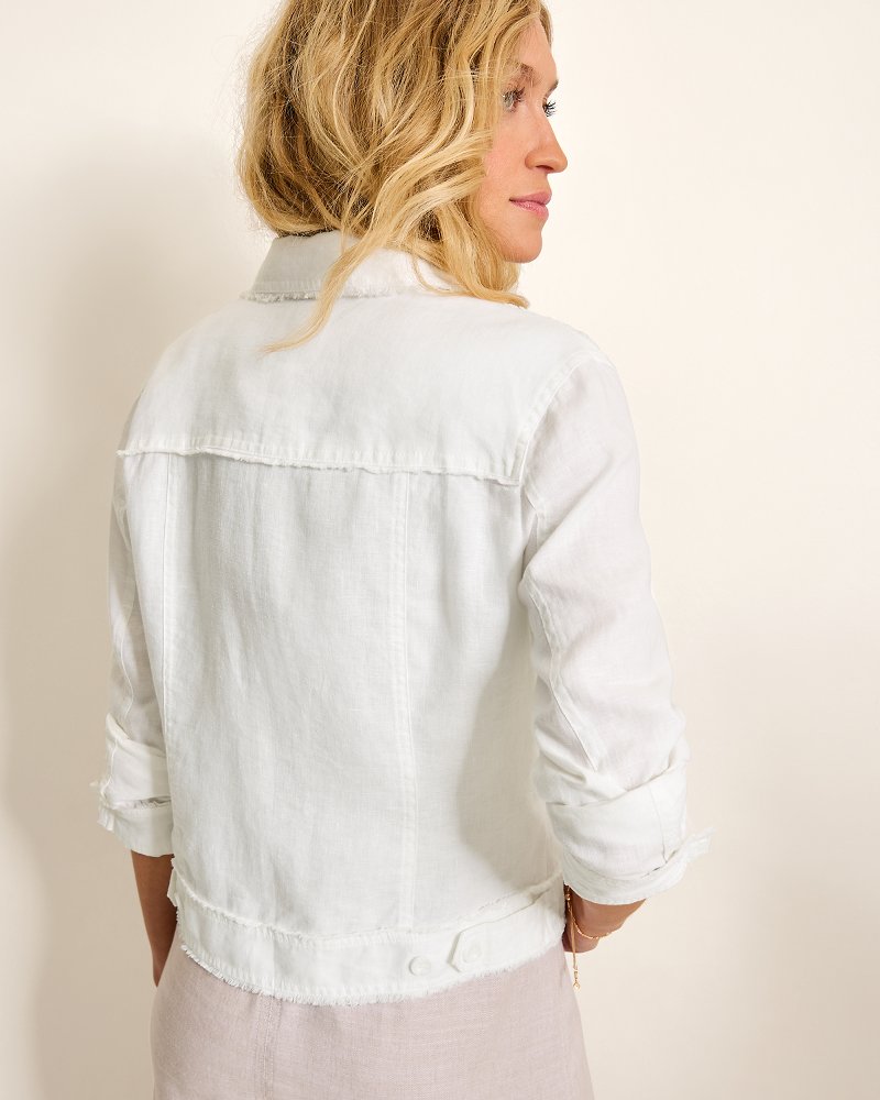 Two Palms Linen Raw-Edge Jacket White | Tommy Bahama Trending - Two Palms Linen Raw-Edge Jacket