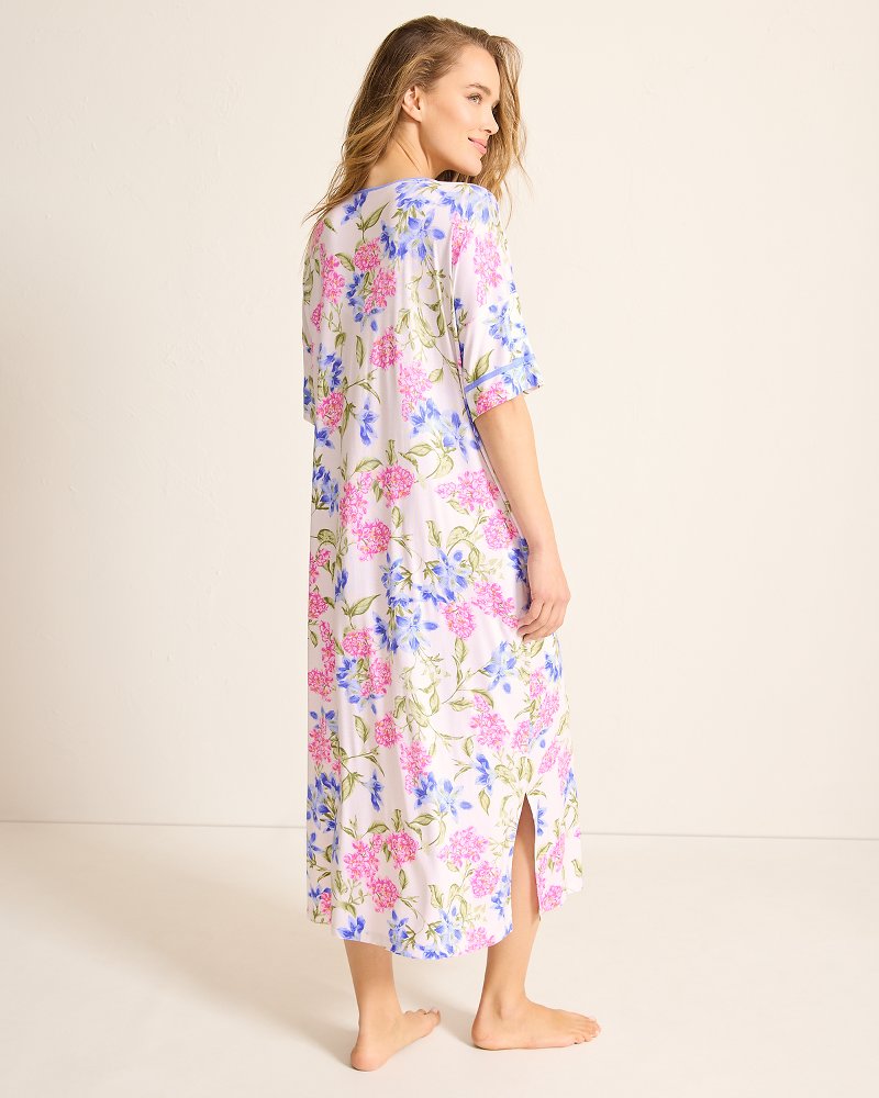 Jersey Short-Sleeve Maxi Sleep Caftan Ivory | Tommy Bahama Everyday - Jersey Short-Sleeve Maxi Sleep Caftan