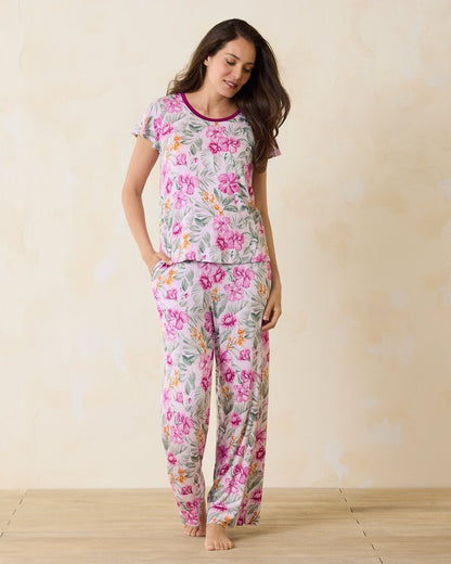 Jersey Short Sleeve & Pants Pajama Set Blushing | Tommy Bahama Deals - Jersey Short Sleeve & Pants Pajama Set