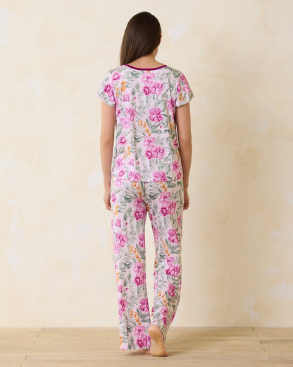 Jersey Short Sleeve & Pants Pajama Set Blushing | Tommy Bahama Deals - Jersey Short Sleeve & Pants Pajama Set